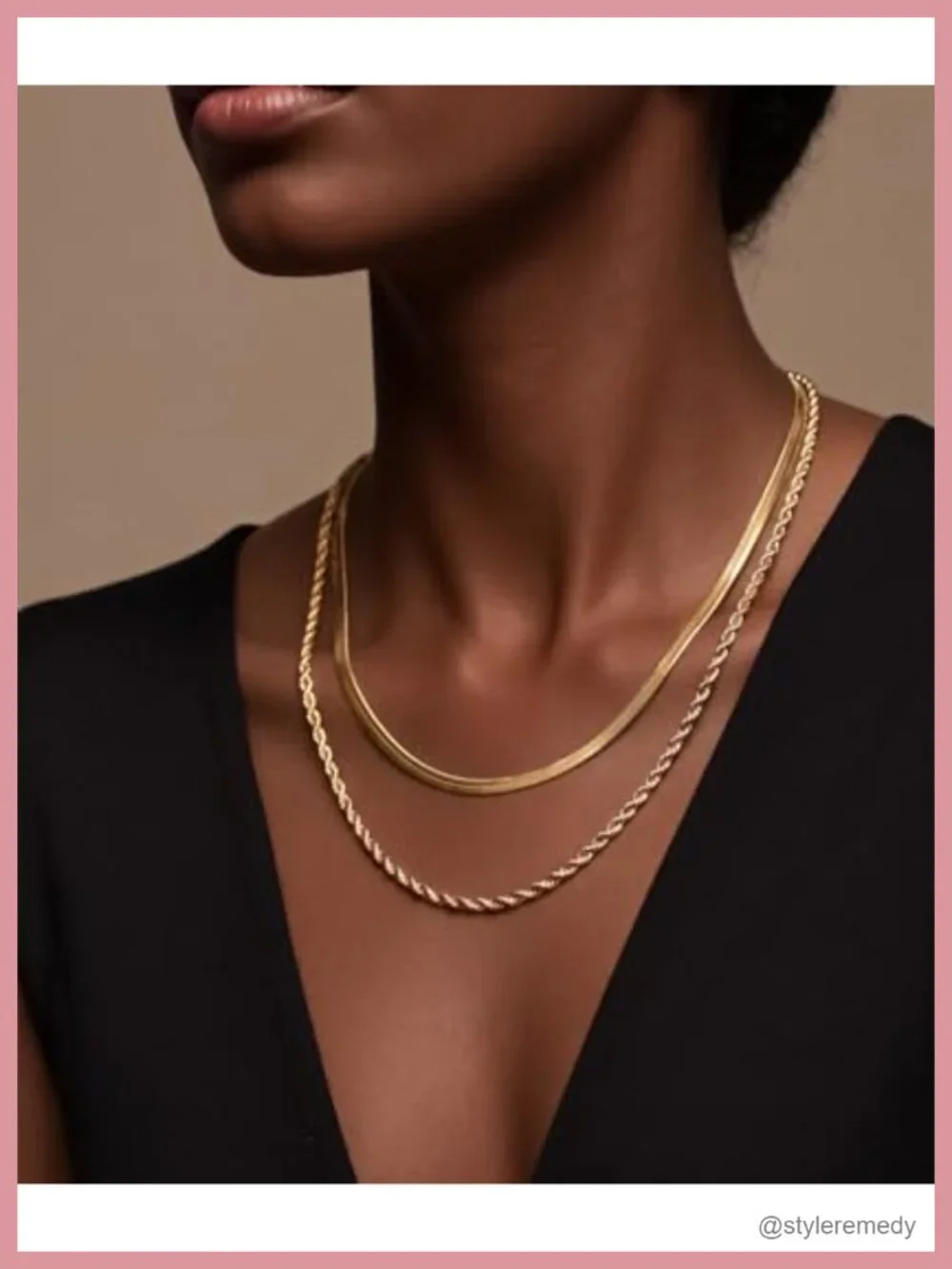 Layered Necklace Set with Herringbone, Rope & Toggle Chains